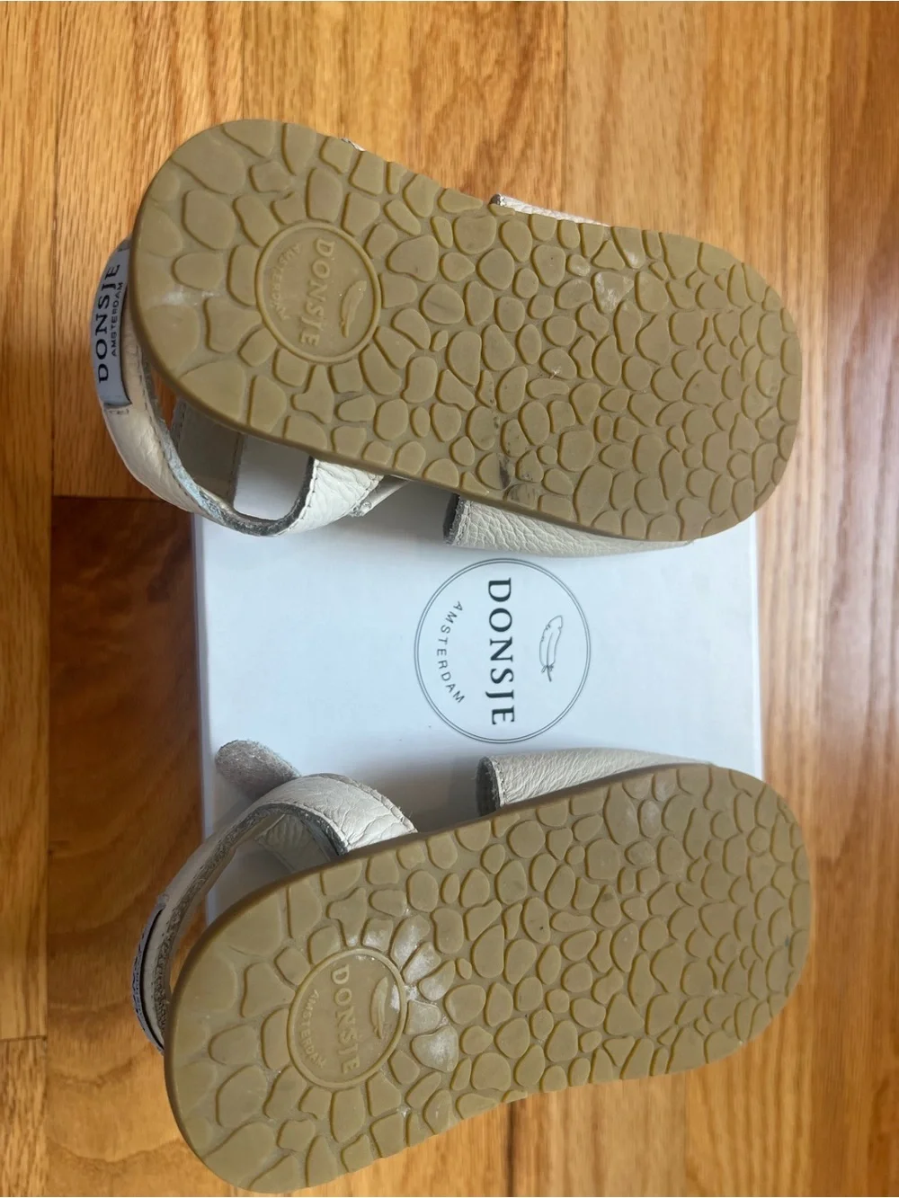 Donsje Amsterdam - Naru girls’ Leather Sandals, cream color, EU27